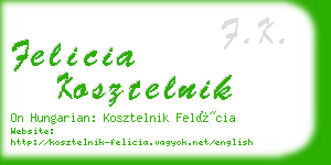 felicia kosztelnik business card